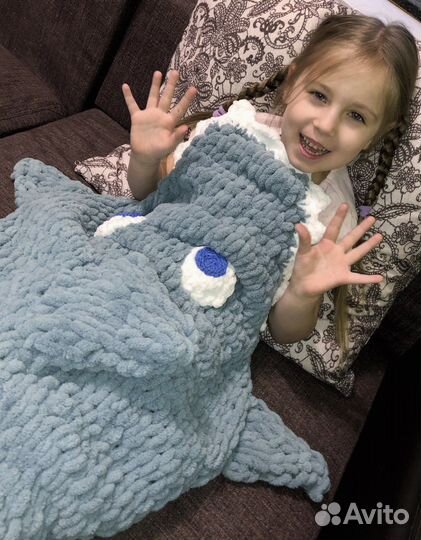 Плед Хвост русалки и акула