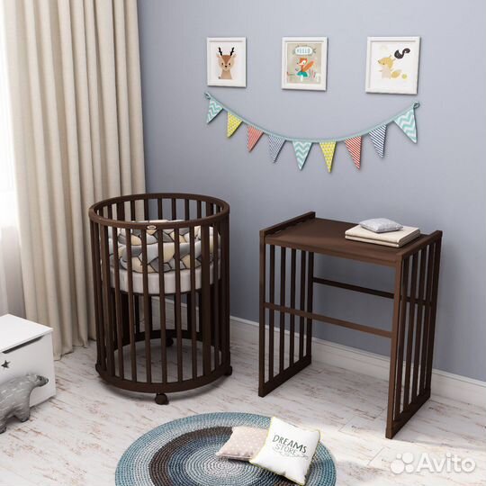 Детская кроватка 9 в 1 с маятникрм
