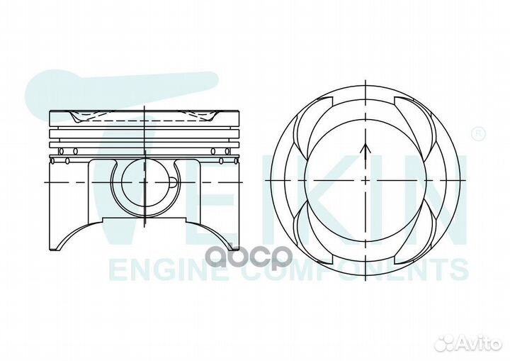 Поршень двигателя teikin 45124 STD (4шт/упак) 4