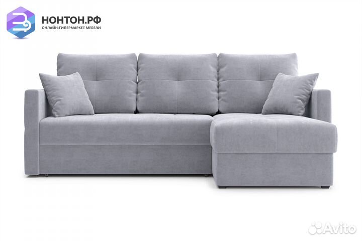 Диван угловой дельфин Вита серый