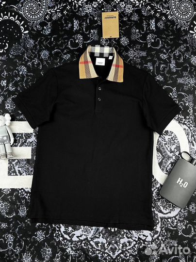 Поло черное burberry