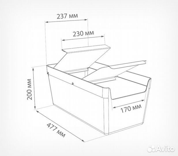 Крышка задняя maxibox back LID 1 с держ инф 39 мм