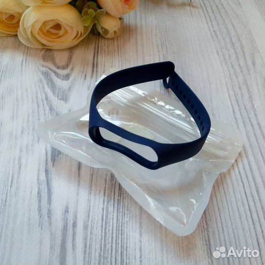 Ремешок mi band серый, темно-синий