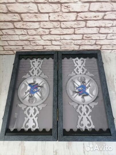 Нарды ручной работы со стеклом