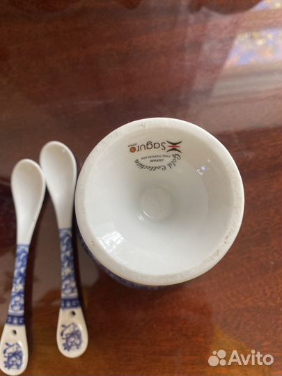 Креманки фарфоровые с ложками Япония винтаж 70е