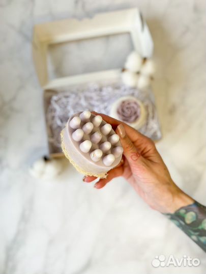 Мыло с люфой ручной работы