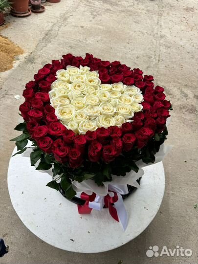 Роза сердце из роз