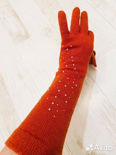 Перчатки варежки высокие женские