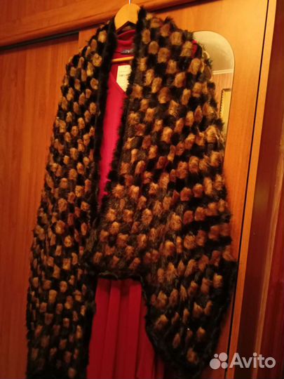 Палантин из вязаной норки