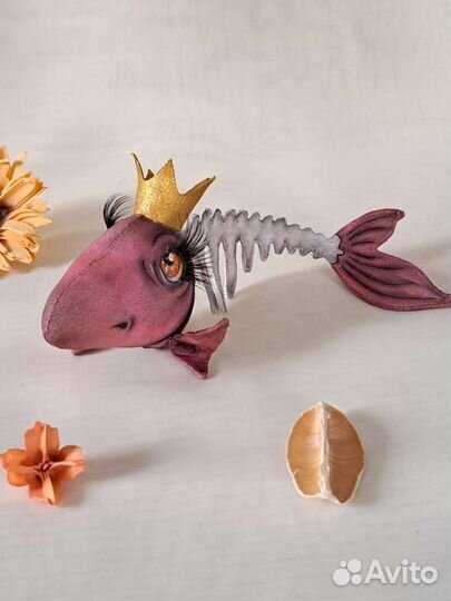 Рыба скелет интерьерная игрушка