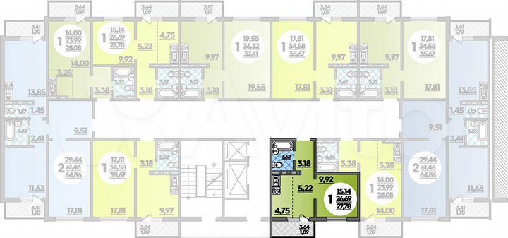 Квартира-студия, 27,8 м², 15/18 эт.