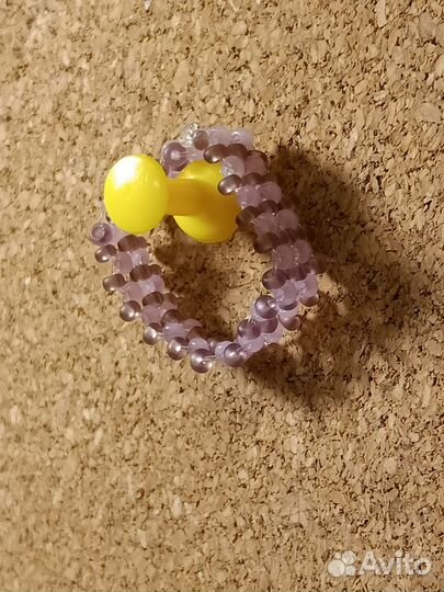 Кольцо из бисера,фиолетовое
