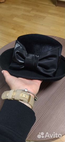 Шляпа женская черная, размер 56