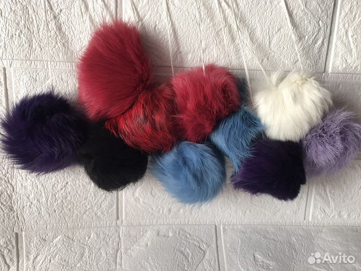 Меховой Помпон натуральный и искусственный