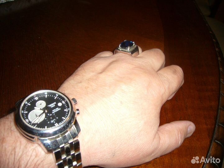 Мужской перстень с фионитом