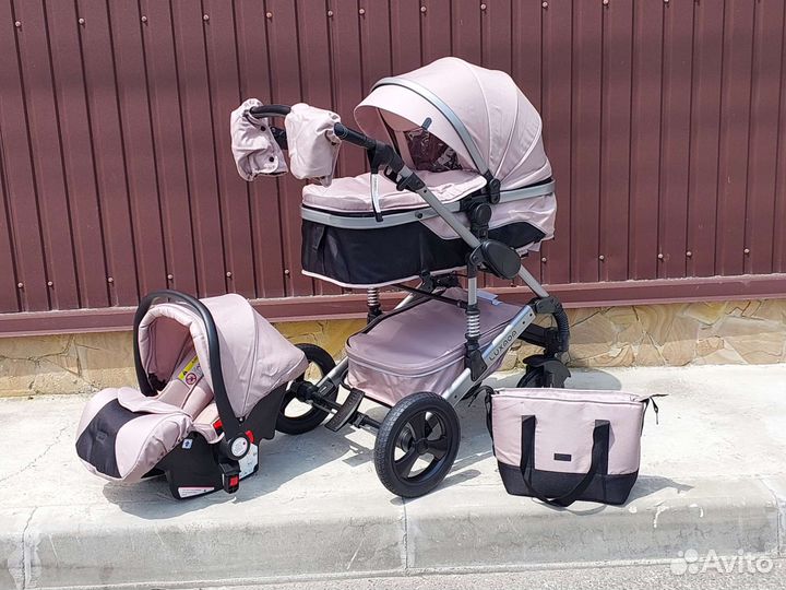 Коляска 3в1 трансформер новый выпуск (Бежевая)
