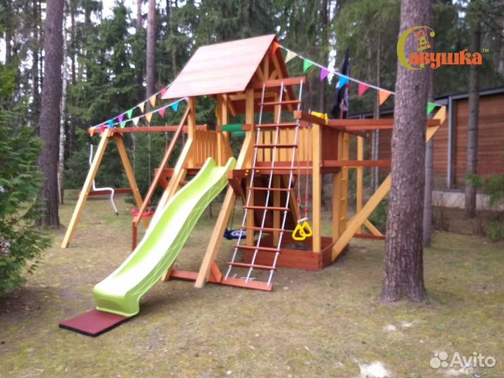 Детские площадки домики горка качели