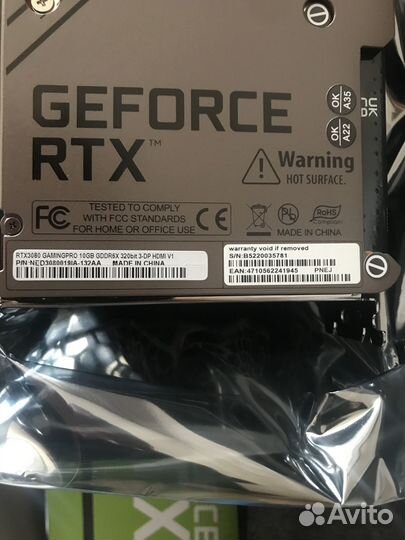 GeForce RTX 3080 10 gb Palit gaming PRO