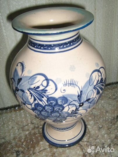 Ваза майолика антиквариат ручная роспись