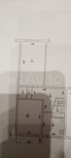 2-к. квартира, 50 м², 5/5 эт.