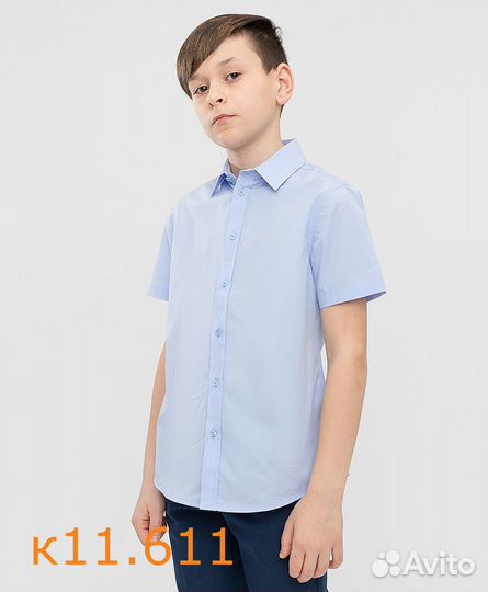 Сорочка голубая с коротким рукавом p 152