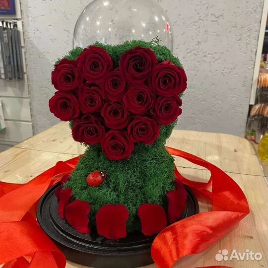 Живая роза в колбе