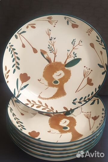 Тарелка олень керамика 18 см