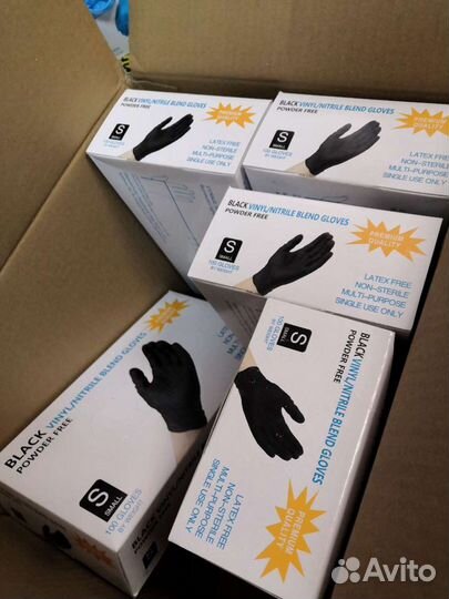 Перчатки нитриловые, виловые S, M, L
