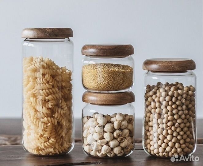 Стеклянные баночки для хранения сыпучих продутоков