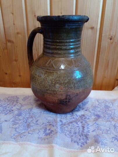 Глиняный кувшин старинный Деревенский быт Высота