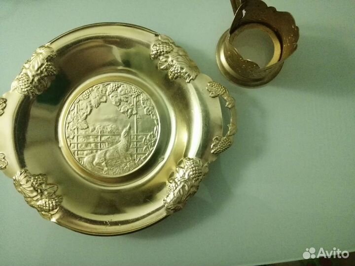 Подстаканник и тарелка винтаж