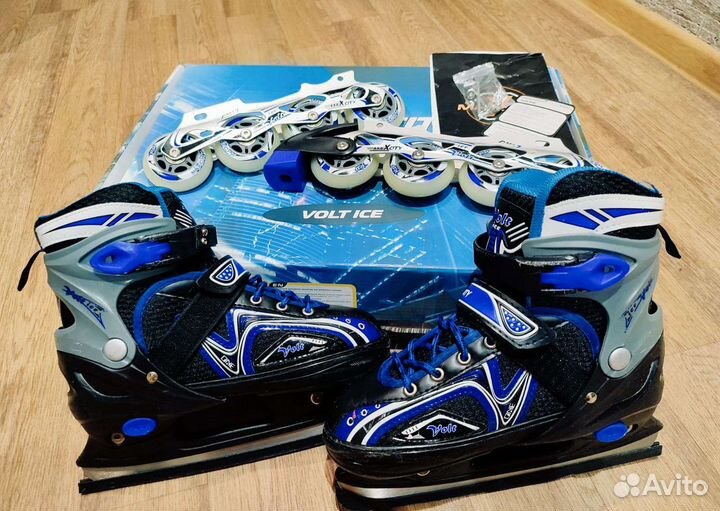 Коньки ролики 2 в 1 раздвижные