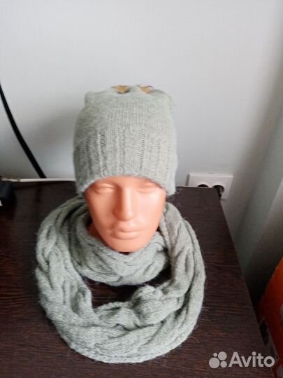 Комплект шапка и снуд женский