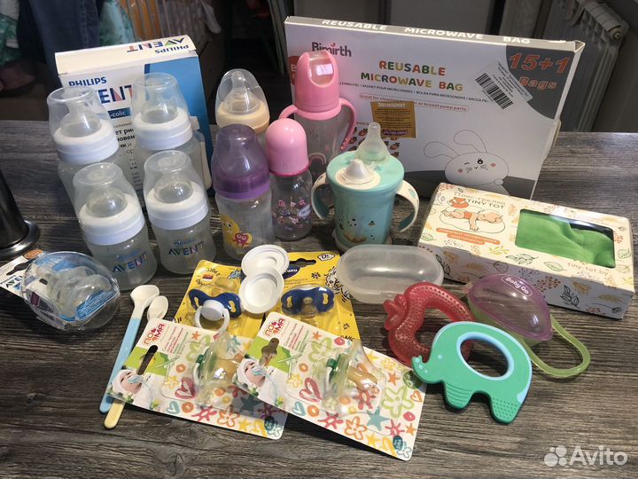 Бутылочки,соски, поильник, пакеты для стер-и и тд