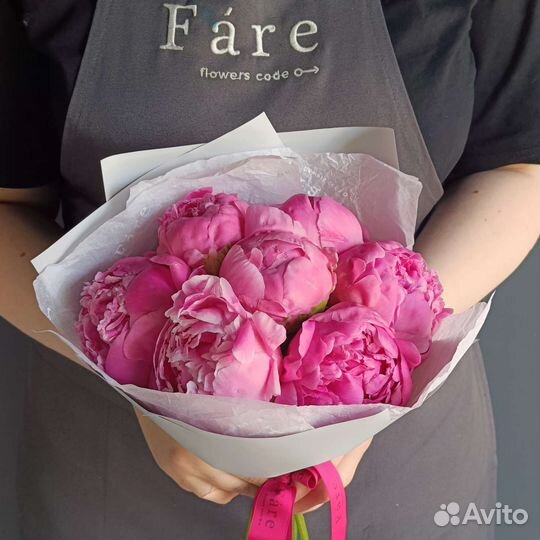 Пионы Букет из 7 пионов премиум