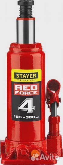 Stayer RED force, 4т, 195-380 мм, Бутылочный гидра