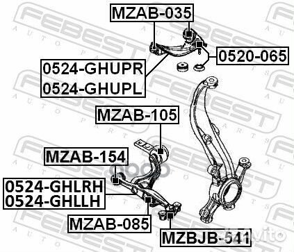 Рычаг передний верхний L mazda 6 07- febest