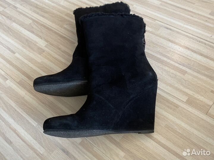Полусапожки замшевые чёрный цвет р.38
