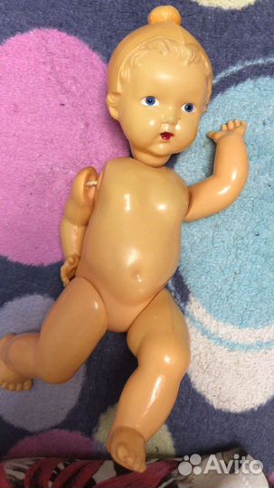 Кукла СССР целлулоид в шапочке