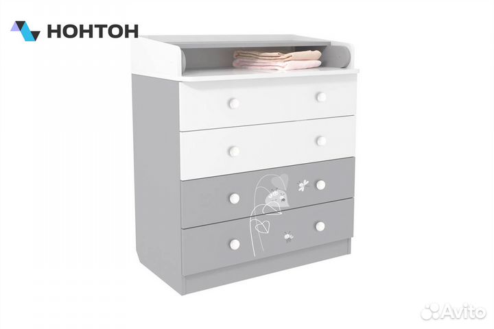 Комод French 1580 amis белый / серый