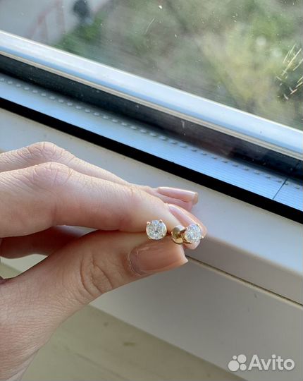 Золотые серьги 585 бу