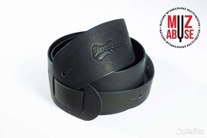 Ремень для гитарный, Chorus, кожа, чёрный