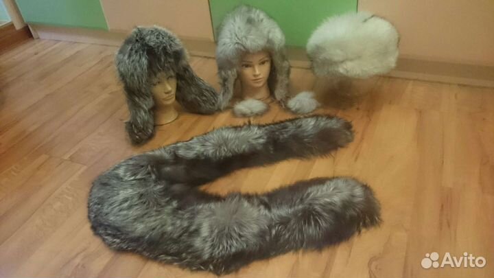 Шапки воротник чернобурка песец