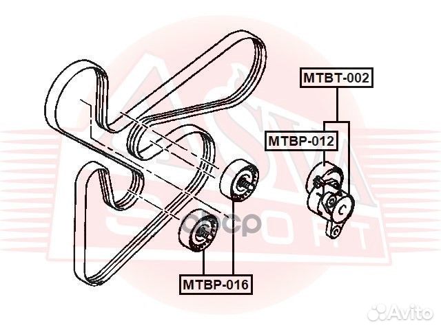 Натяжитель ремня грм перед mtbt002 asva