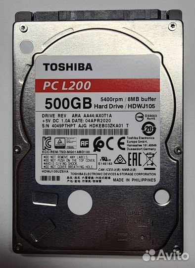 Винчестеры HDD 500Гб для пк и ноутбука