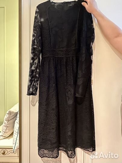 Платье zara черное миди