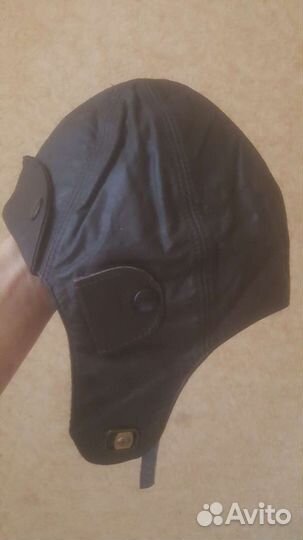 Лётчиская кожаная шапка для мальчиков 300