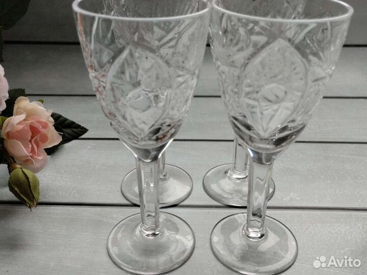 Хрустальные рюмки на ножке СССР винтаж