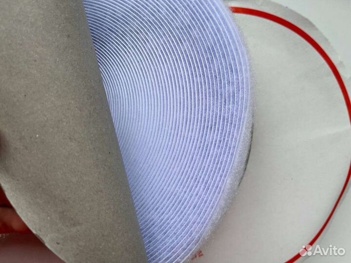 Лента контактная липучка пришивная белая