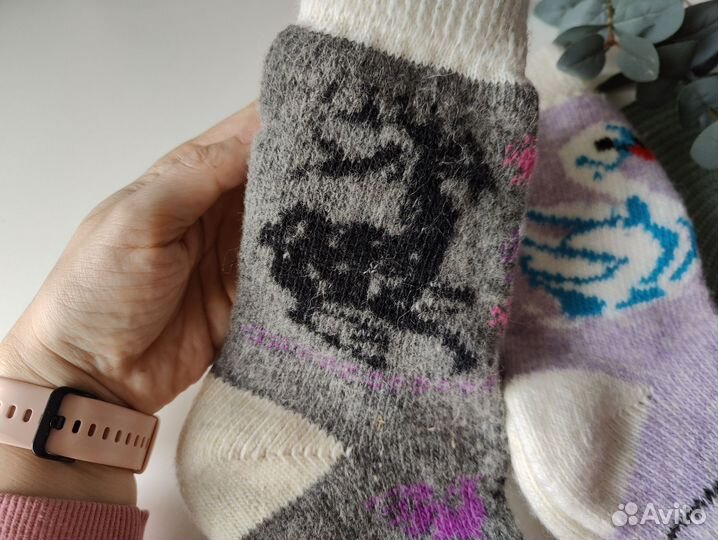 Носки теплые Новые 25 размер шерстяные вязаные
